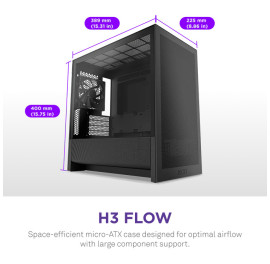 NZXT H3 Flow micro-ATX Mid-tower Case - All Black Color