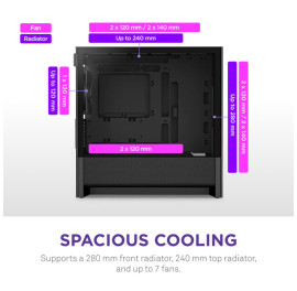 NZXT H3 Flow micro-ATX Mid-tower Case - All Black Color