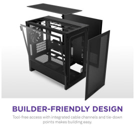 NZXT H3 Flow micro-ATX Mid-tower Case - All Black Color