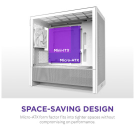 NZXT H3 Flow (2025) micro-ATX Mid-tower Case - All White Color