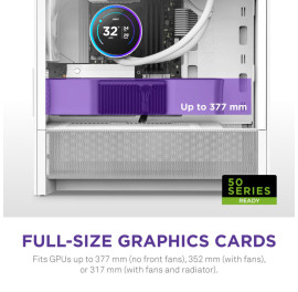 NZXT H3 Flow (2025) micro-ATX Mid-tower Case - All White Color