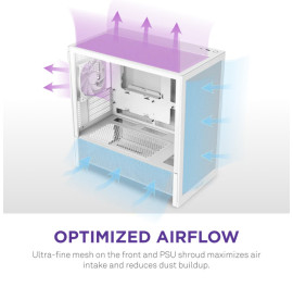NZXT H3 Flow (2025) micro-ATX Mid-tower Case - All White Color
