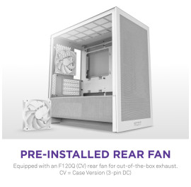 NZXT H3 Flow (2025) micro-ATX Mid-tower Case - All White Color