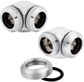 CORSAIR Hydro X Series XF Hardline Embout 90° 14mm OD - Chrome (x 2)