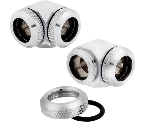 CORSAIR Hydro X Series XF Hardline Embout 90° 14mm OD - Chrome (x 2)