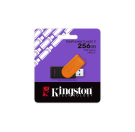 KINGSTON 256GB Portable USB 3.2 Gen 1 DataTraveler Exodia S (Black/Ora