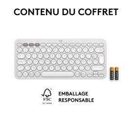 Logitech Pebble Keys 2 K380s Blanc