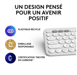 Logitech Pebble Keys 2 K380s Blanc