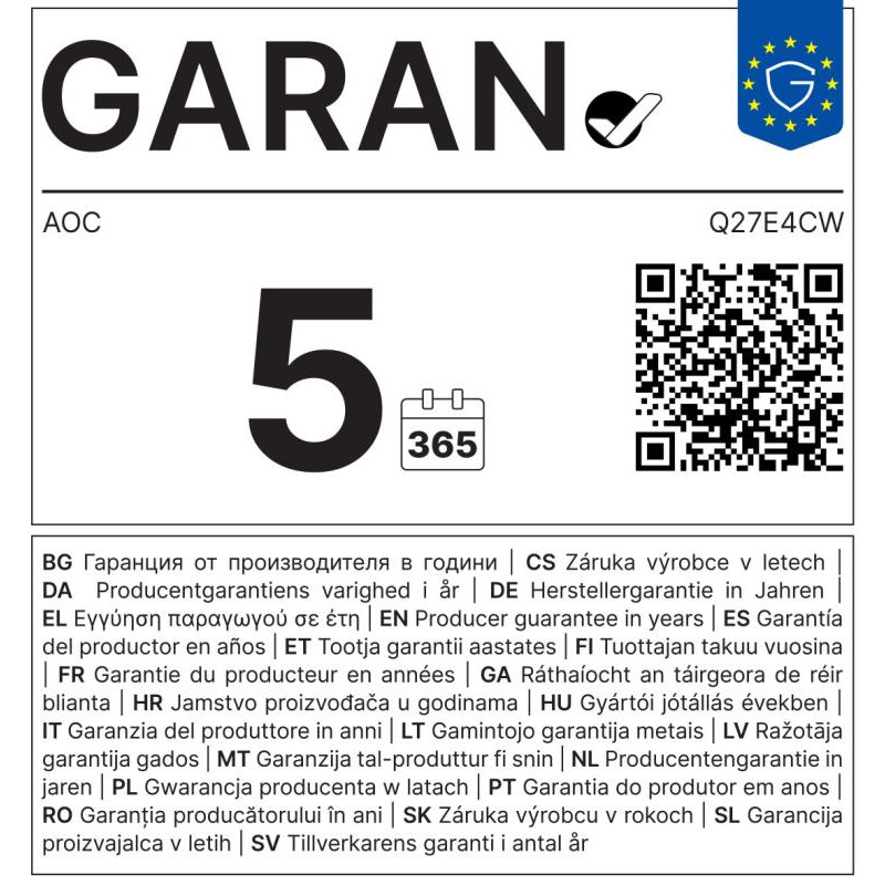 AOC Q27E4CW écran plat de PC 68,6 cm (27") 2560 x 1440 pixels Quad HD LCD Noir · Moniteur · Informat Systems Strasbourg (image 19)