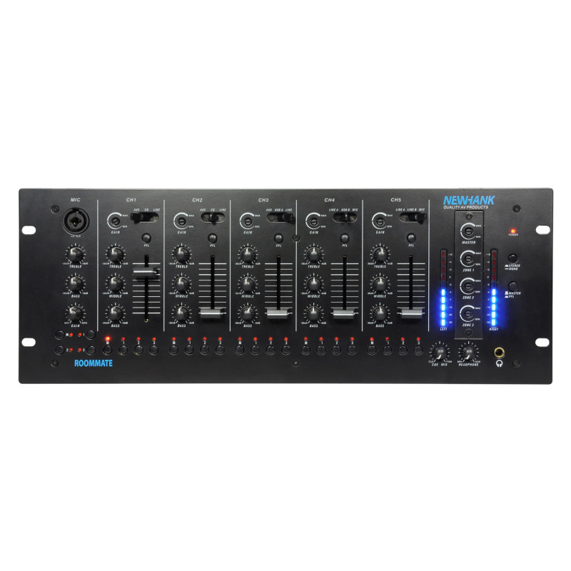 Newhan Mélangeur Audio  11 Entrées 3 MIC 2 USB