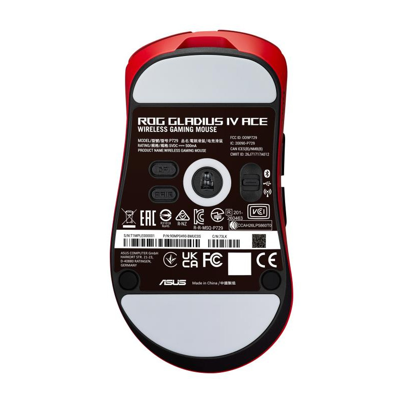 ASUS ROG Gladius IV Ace RED souris Gaming Droitier RF Wireless + Bluetooth + USB Type-A Optique 65000 DPI · Souris PC · In... (image 8)