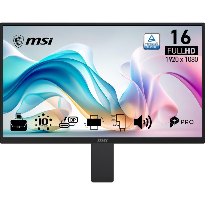 MSI PRO MP161E6T écran plat de PC 39,6 cm (15.6") 1920 x 1080 pixels VGA OLED Écran tactile Noir · Moniteur · Informat Sys... (image 2)