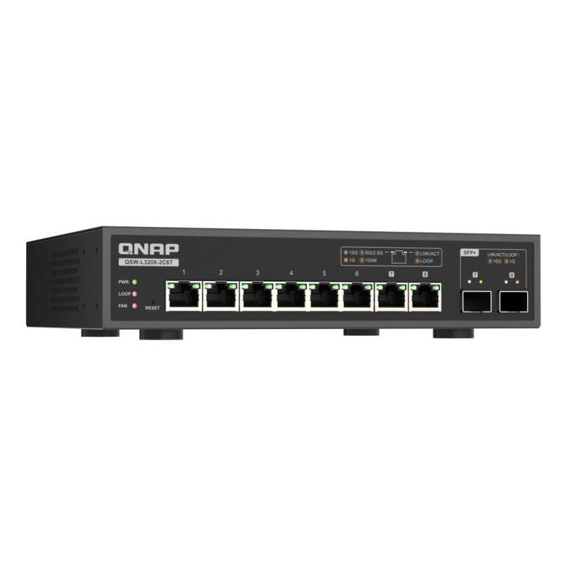 QNAP QSW-L3208-2C6T commutateur réseau Géré L2 10G Ethernet (100/1000/10000) Bureau Noir · Switch · Informat Systems Stras... (image 4)