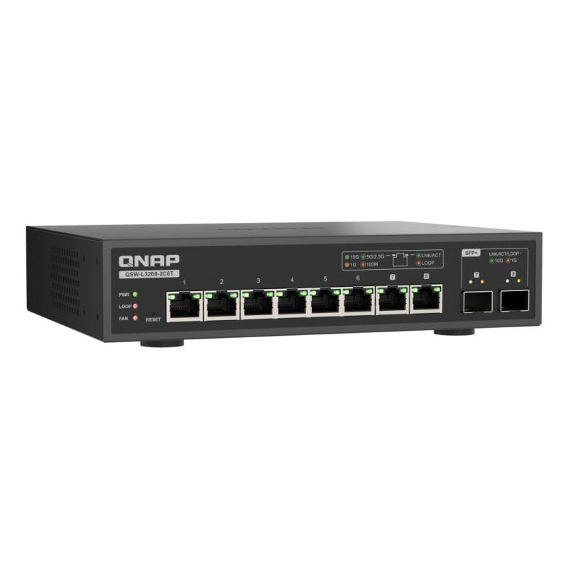 QNAP QSW-L3208-2C6T commutateur réseau Géré L2 10G Ethernet (100/1000/10000) Bureau Noir · Switch · Informat Systems Stras... (image 8)