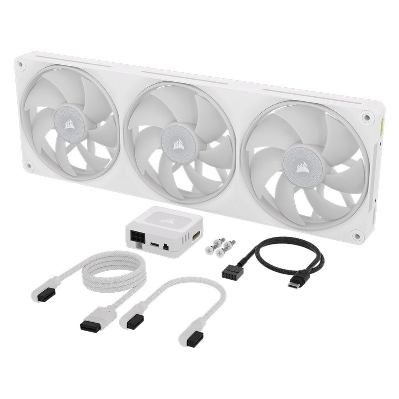 CORSAIR iCUE LINK LX360 RGB White, 360mm RGB Fan Triple Fan · Ventilateur Boitier · Informat Systems Strasbourg (image 3)